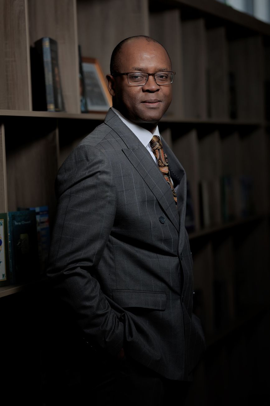 A portrait of a male business executive